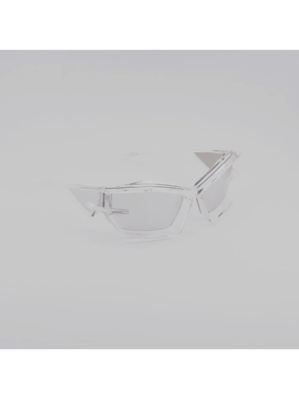 Givenchy GV40049U 26G Sunglasses Transparent Geometric Frame, Silver Lenses